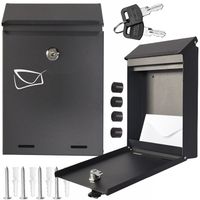 Skrzynka na Listy Gazety Pocztę Pocztowa Czarna Duża Listowa do Domu