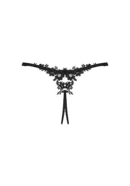 Celia Noir Crotchless Thong   Xs/S zdjęcie 8