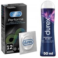 DUREX Performa 12szt Opóżniające + Żel Intymny 50ml Dłuższy Sex