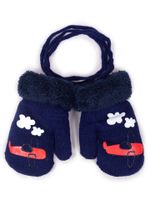 Rękawiczki chłopięce jednopalczaste granatowe samolot 10 YOCLUB