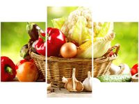 90X60CM OBRAZ WARZYWA ORGANICZNE TRZY OBRAZY
