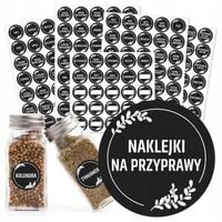NAKLEJKI NA PRZYPRAWY ETYKIETY NA SŁOIKI CZARNE SUPER JAKOŚĆ
