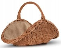 DUŻY POLSKI wiklinowy KOSZ koszyk na drewno drzewo do kominka