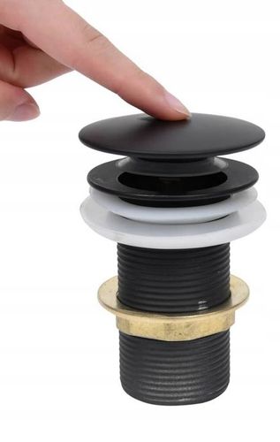 KOREK KLIK KLAK CZARNY UMYWALKOWY DO UMYWYLAKI BEZ PRZELEWU MOSIĘŻNY TRWAŁY na Arena.pl