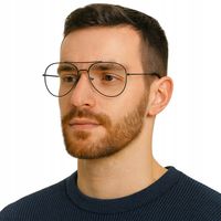 Okulary zerówki męskie pilotki filtrem światła niebieskiego do