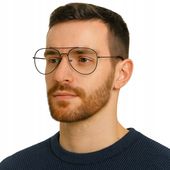 Okulary zerówki męskie pilotki filtrem światła niebieskiego do