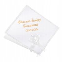 SZATKA na CHRZEST IMIĘ I DATA CHRZTU dla DZIECKA HAFT