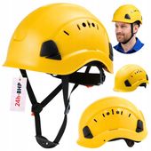 Kask OCHRONNY Hełm ROBOCZY budowlany BHP LEKKI przemysłowy 4-punktowy ŻÓŁTY