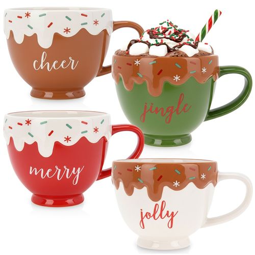 4x Kubek Świąteczny Kubki Do Kawy Herbaty Prezent Święta Boże Narodzenie na Arena.pl