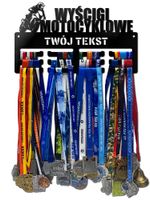 Wieszak na medale WYŚCIGI MOTOCYKLOWE twoje imię dowolny tekst 130.1