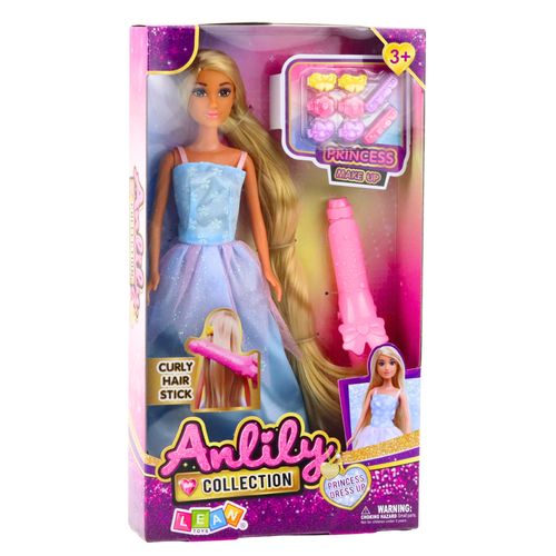 Lalka Anlily Suknia Balowa Długie Włosy Do Stylizacji Lokówka Spinki na Arena.pl