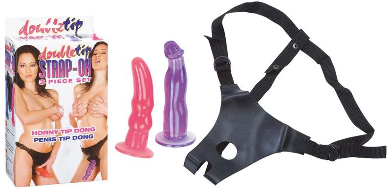 Strap On zestaw z dwoma dildo zdjęcie 1