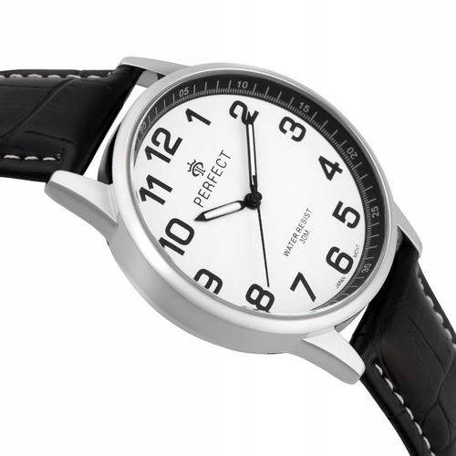 Zegarek męski klasyczny kwarcowy elegancki pasek skórzany analog Perfect na Arena.pl