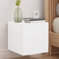 Ścienna szafka TV z LED, biała, 30,5x35x30 cm