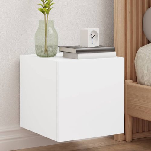 Ścienna szafka TV z LED, biała, 30,5x35x30 cm na Arena.pl