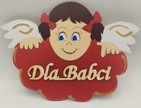 anioł malowany chmurka 28x20 cm BABCIA 27X19