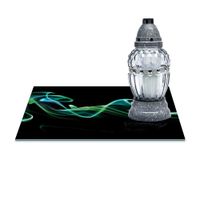 SZKLANA PODSTAWKA POD ZNICZE 40x30cm Wstęga 67b