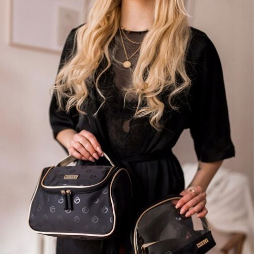 Kosmetyczka Damska Na Kosmetyki Średni Kuferek Podróżny Czarny NOBLE na Arena.pl