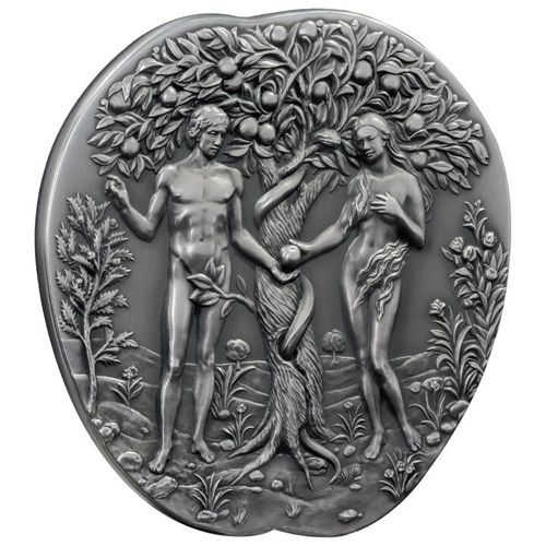 Cameroon: Garden of Eden 5000 CFA Francs Srebro 2024 High Relief Antiqued Coin na Arena.pl