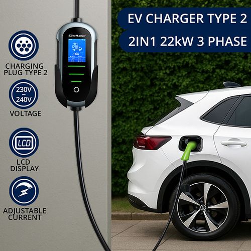 Qoltec Mobilna ładowarka EV 22kW | Typ2 | Wi-Fi | 7m na Arena.pl
