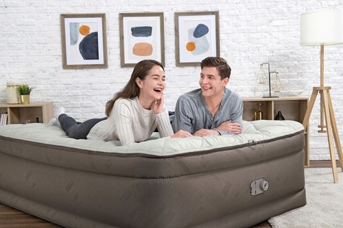 Dmuchany materac Fortech z wbudowaną pompką el. ŁOŻKO BESTWAY 203x152x51cm na Arena.pl