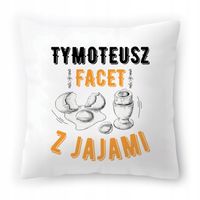 Poduszka Dla Tymoteusza Na Urodziny Ze Zdjęciem Na Prezent Biała 40X40 Cm