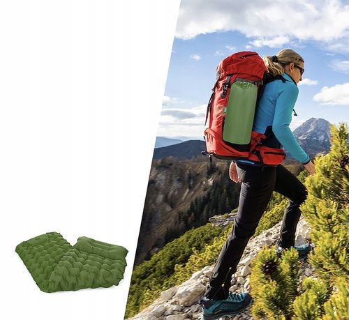 SAMOPOMPUJĄCA MATA KEMPINGOWA PODKŁADKA DO SPANIA MATERAC DMUCHANY 195x65xm na Arena.pl