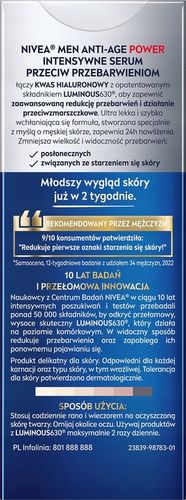 NIVEA MEN ANTI-AGE Przeciwzmarszczkowe serum do twarzy dla mężczyzn 30ml na Arena.pl