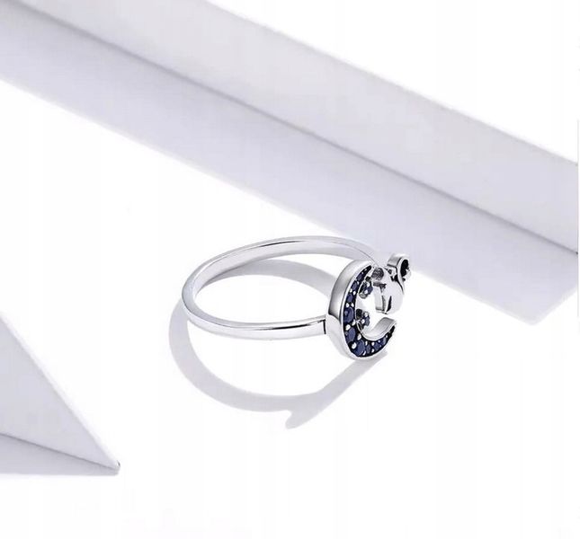 Pierścionek srebrny KSIĘŻYC I KOT regulowany s925 +pudełko zdjęcie 4