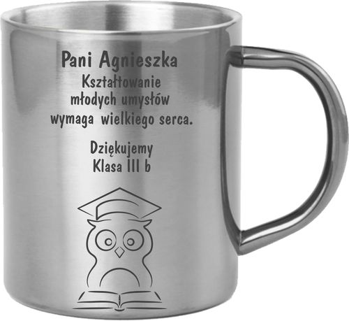 Kubek metalowy z grawerem PREZENT dla nauczyciela na Arena.pl
