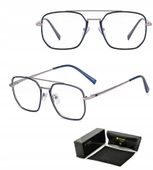 Okulary Zerówki do KOMPUTERA Filtr Blue Light OCHRONNE + ETUI + SZMATKA