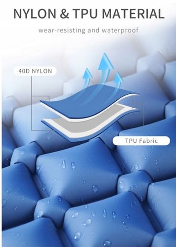 ULTRALEKKA MATA WBUDOWANA POMPKA KARIMATA GRUBY WYGODNY MATERAC ŁÓŻKO BLUE na Arena.pl