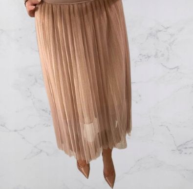 Spódnica szyfonowa pudrowa zdjęcie 2