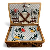 KOSZ PIKNIKOWY z WIKLINY NA PIKNIK 4os TERMOTORBA STOLIK na PREZENT ŚWIĘTA