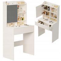 Nowoczesna toaletka kosmetyczna z otwieranym lustrem loft szuflada glamour