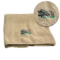 Ręcznik myśliwski bawełniany Frotta beżowy 70x140 cm DZIK