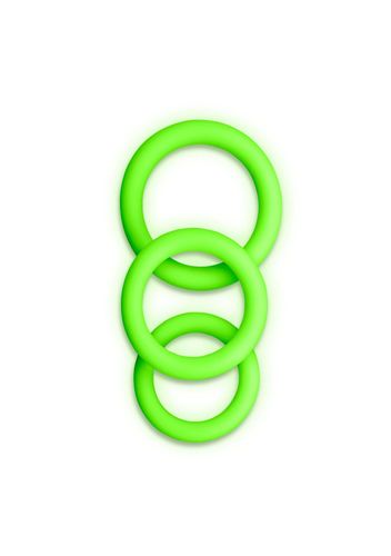 3 pcs cock ring set - glow in the dark - neon green na Arena.pl