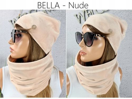 CIEPŁY KOMPLET CZAPKA + KOMIN damski szal - KOLORY na Arena.pl