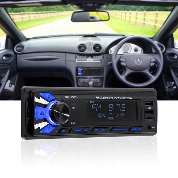 RADIO SAMOCHODOWE 1-DIN BLUETOOTH 2x USB AUX SD MP3 PILOT BATERIA zdjęcie 3