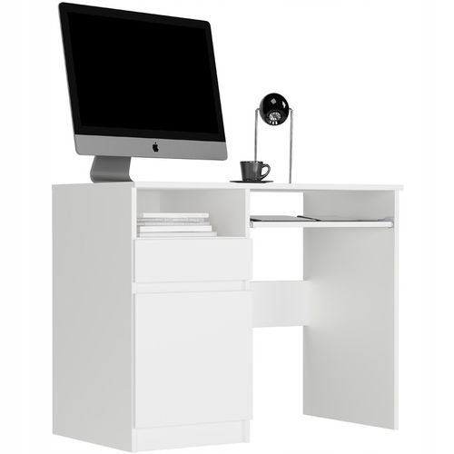 Meble biurko komputerowe stolik 96cm białe lewe N-35L na Arena.pl