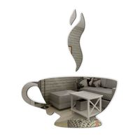 Dekoracyjne lustro akrylowe  Filiżanka