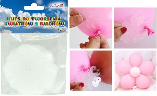 klips do tworzenia kwiatków z balonów, op. 6 szt., śr. 8 cm. ADB-6401 na Arena.pl