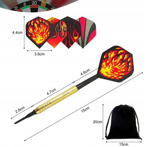 ZESTAW 12 RZUTEK DO DARTA 100 GROTÓW + 42 PIÓRKA RZUTKI DART GRA PALETKI na Arena.pl
