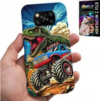 ETUI DO XIAOMI POCO X3 -DINOZAUR W MONSTERTRUCKU WZORY DLA DZIECI