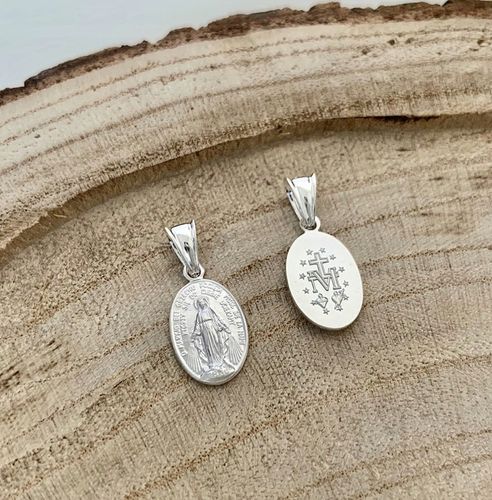 Cudowny medalik Matka Boska i łańcuszek pancerka 45cm dla chłopca święcenie na Arena.pl