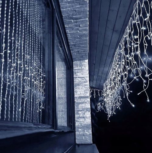 SOPLE 500 LED KURTYNA LAMPKI ZEWNĘTRZNE Białe Zimnee 24m Lampki Girlanda na Arena.pl