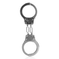 metal hand cuffs   silver