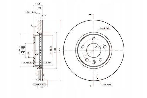 TARCZA HAM PRZOD 300X26 V BREMBO na Arena.pl