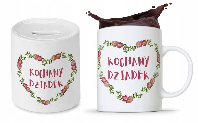 Zestaw Dla Dziadka Dzień Dziadka Kubek + Skarbonka Z Nadrukiem Ze Zdjęciem zdjęcie 1