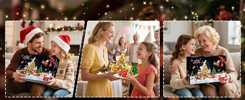 KALENDARZ ADWENTOWY KLOCKI DOMEK Z PIERNIKA CHOINKA MIKOLAJ LED 1763szt 24× na Arena.pl